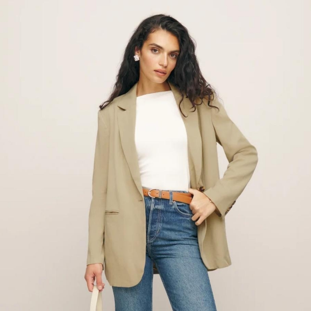 NWT Reformation Classic Relaxed Blazer - Light Khaki - Medium
